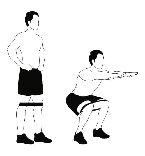 Homme de squats bagués