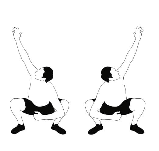 Squat avec extension des bras